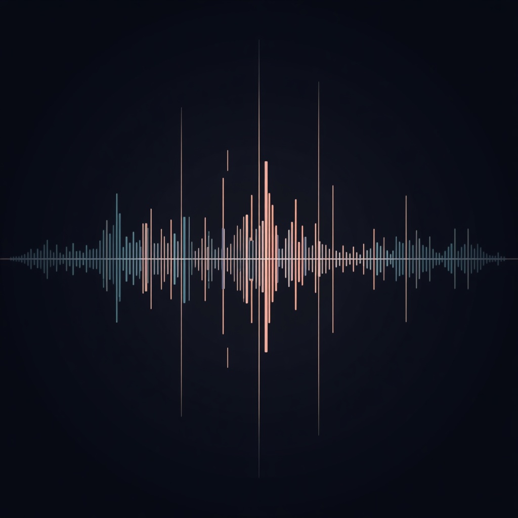 Abstract rhythm state visualization showing temporal progression through vertical phase markers